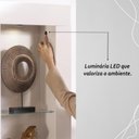 Ver imagem 4 de Estante Home Theater 1 Porta 2 Gavetas com Led Le Mans - Calacata/off White