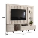 Ver imagem 2 de Estante Home Theater 1 Porta 2 Gavetas com Led Le Mans - Calacata/off White
