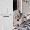 Ver imagem 6 de Estante Home Theater 1 Porta 2 Gavetas com Led Le Mans - Calacata/off White