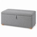 Ver imagem 3 de Puff Baú Solteiro Base Madeira Maciça 90cm Slim