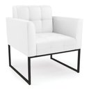 Ver imagem 3 de Kit 2 Poltronas Elisa Corino Base Metálica Industrial Preto - D'Rossi Branco