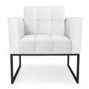 Ver imagem 4 de Kit 2 Poltronas Elisa Corino Base Metálica Industrial Preto - D'Rossi Branco