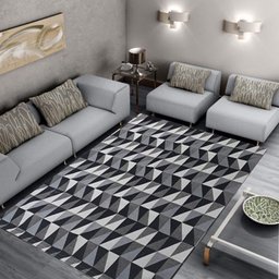 Tapete Sala Quarto Antiderrapante Geométrico Cotex Tamanho: 135x200cm - 1 Tapete Sala Quarto Antiderrapante Geométrico Cotex Tamanho: 135x200cm - 1