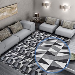 Tapete Sala Quarto Antiderrapante Geométrico Cotex Tamanho: 135x200cm - 2 Tapete Sala Quarto Antiderrapante Geométrico Cotex Tamanho: 135x200cm - 2