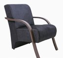 Ver imagem 1 de Poltrona Decorativa Santa Rita Suede com Braço de Madeira Preto