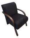 Ver imagem 2 de Poltrona Decorativa Santa Rita Suede com Braço de Madeira Preto
