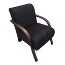 Ver imagem 2 de Poltrona Decorativa Santa Rita Suede com Braço de Madeira Preto