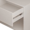 Mesa de Cabeceira Industrial Pé de Aço 1 Gaveta Corrediça Telescópica 1 Nicho - Off White/pé Preto - 12