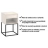 Mesa de Cabeceira Industrial Pé de Aço 1 Gaveta Corrediça Telescópica 1 Nicho - Off White/pé Preto - 7