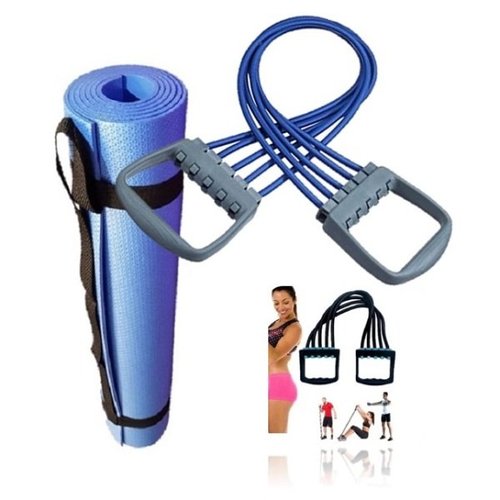 Tapete Colchonete Eva Funcional Azul Para Yoga Fitness Pilates E