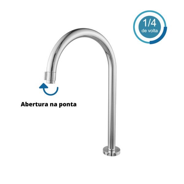 Torneira para Banheiro Lavatorio Slim Tube Alta Cromado - 2