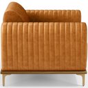 Ver imagem 6 de Kit 02 Poltronas Decorativa Base de Madeira Castanho e Pés Metalizado D'ouro Molino D02 Couríssimo W