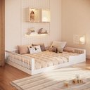 Ver imagem 1 de Cama Infantil Montessoriana Casal em MDP Branco Yescasa