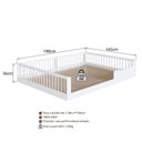Ver imagem 3 de Cama Infantil Montessoriana Casal em MDP Branco Yescasa