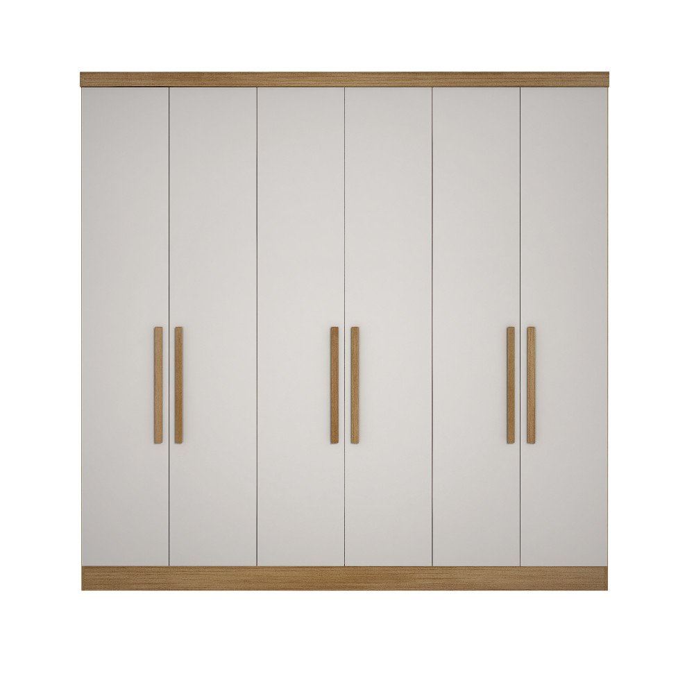 Guarda Roupa Casal MDF 2 Portas de Correr 4 Espelhos 4 Gavetas Internas e  Pés Blumenau Panan Móveis Branco - ebbamoveis