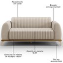 Ver imagem 5 de Sofá 180cm 3 Lugares Base Gold Molino D06 Suede C-309 Bege