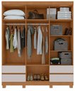 Ver imagem 6 de Guarda-Roupas 6 Portas 4 Gavetas com Pés sem Espelho Zeus - Lp - Rei de Casa Amendoa Clean/Off White