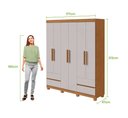 Ver imagem 2 de Guarda-Roupas 6 Portas 4 Gavetas com Pés sem Espelho Zeus - Lp - Rei de Casa Amendoa Clean/Off White