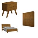 Ver imagem 1 de Quarto de Casal Completo com Cama, Guarda-Roupa e Mesa de Cabeceira Espresso Móveis