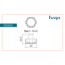 Ver imagem 2 de Jogo de Maçaneta Haga - Star I - M42 - Cr - 26382b