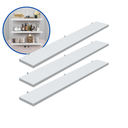 Ver imagem 2 de Kit 3 Prateleira Branca 70X10 + Suporte Flutuante Mdf Organizadora Decoração Cozinha Banheiro Sala