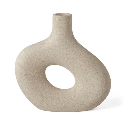 Vaso em Poliresina Bege – 23x22cm Abra Casa