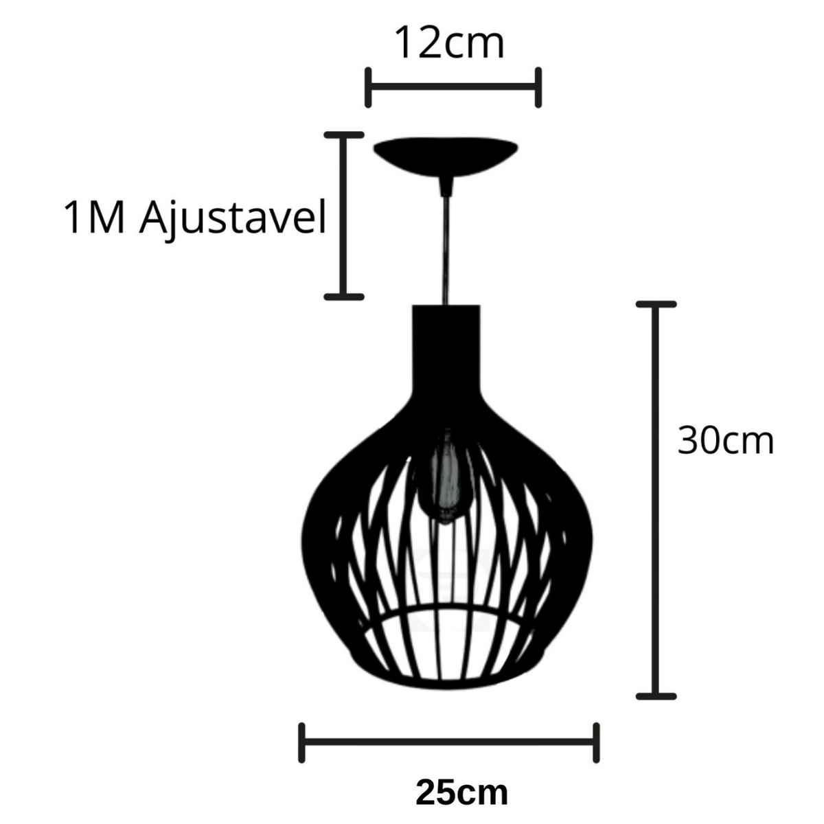 Kit 3 Luminárias Pendente de Teto de Madeira Rústica Para Balcão - Munique 30cm - 7