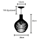 Ver imagem 7 de Kit 3 Luminárias Pendente de Teto de Madeira Rústica Para Balcão - Munique 30cm