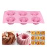 Forma Vulcão Espiral Para 6 Cupcakes de Silicone Antiaderente 17x28,5cm - Wp Connect Rosa Claro - 6
