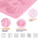 Ver imagem 3 de Forma Vulcão Espiral Para 6 Cupcakes de Silicone Antiaderente 17x28,5cm - Wp Connect Rosa Claro