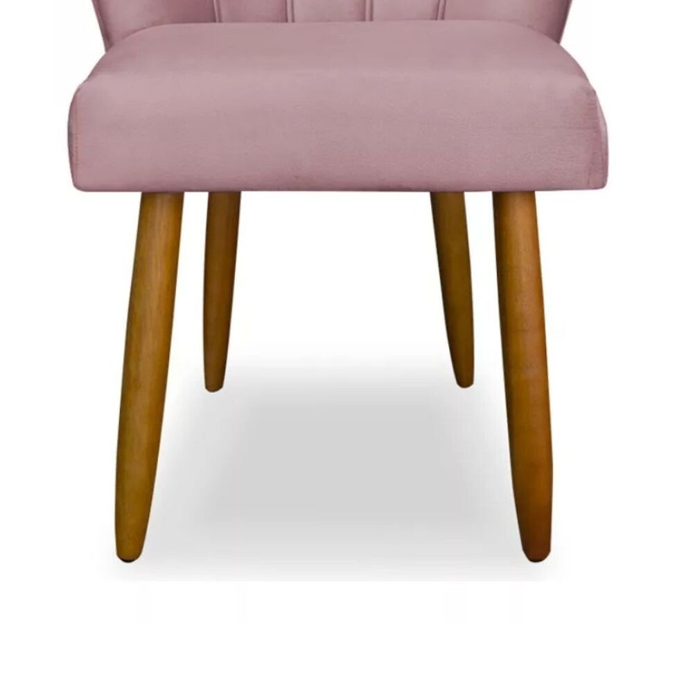 Cadeira Poltrona Pétala de Flor para Penteadeira Sala Quarto Suede Rose Gold - Dhouse Decor Ahazzo M - 3