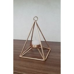 Castiçal Vela Estilo Nórdico - Geométrico Ouro TR - 3