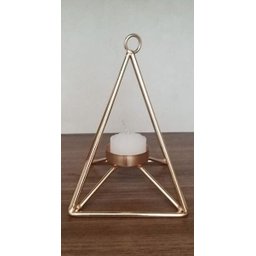 Castiçal Vela Estilo Nórdico - Geométrico Ouro TR - 1