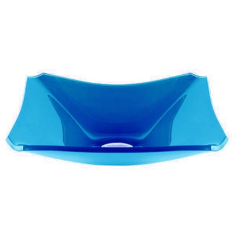 CUBA DE VIDRO RETANGULAR CHANFRADA 39CM AZUL