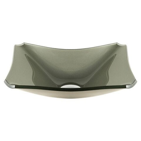 CUBA DE VIDRO RETANGULAR CHANFRADA 39CM CHAMPANHE