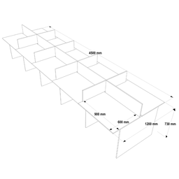Baia de Trabalho 10 Lugares Cor:legno Salinas com Branco - 4