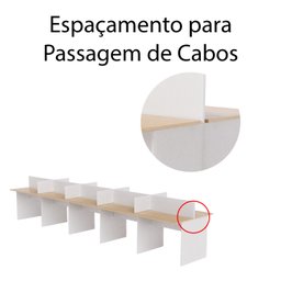 Baia de Trabalho 10 Lugares Cor:legno Salinas com Branco - 3