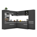 Ver imagem 3 de Armário de Cozinha Completa de Canto com Rodapé Veneza Multimóveis MP2082.898 Preto/Branco