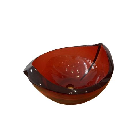Cuba Sobrepor Banheiro Acrílico Vermelho Escuro 35cm