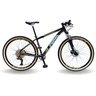 BICICLETA 29 PUMABIKE 12V ABSOLUTE, FREIO HID, PDV ALUM, SUSP TRAVA GUIDÃO, PRETO VERDE E AZUL, 19 - 1