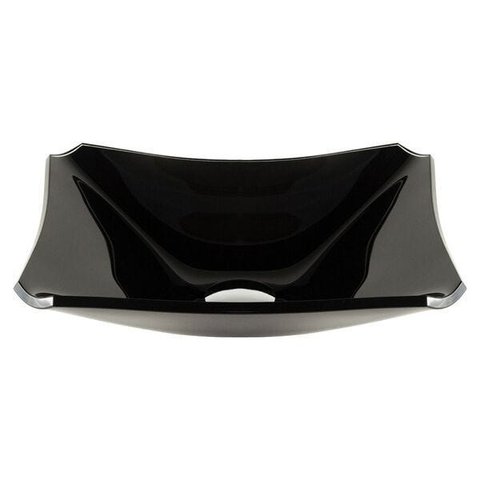 CUBA DE VIDRO RETANGULAR CHANFRADA 39CM PRETO