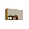 Armário Aéreo 3 Portas - Maísa-Cinamomo/Off White - CHF Móveis - 2