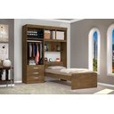 Ver imagem 2 de Guarda-Roupa Roupeiro Solteiro 4 Portas com Cama Cancun Jequitiba/Avelã