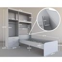 Ver imagem 3 de Guarda-Roupa Roupeiro Solteiro 4 Portas com Cama Cancun Jequitiba/Avelã