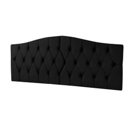 Cabeceira Painel Dubai Estofada Casal Preto - 1,40 metros - 2