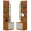 Ver imagem 1 de Kit 2 Módulos Laterais Complementares Painel Ripado Naturale-offwhite