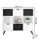 Ver imagem 3 de Nicho Organizador 3 Nichos 6 Gavetas Branco/preto Mpozenato