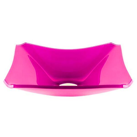 CUBA DE VIDRO RETANGULAR CHANFRADA 39CM ROSA