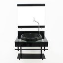 Ver imagem 3 de GABINETE COM CUBA PARA BANHEIRO DE VIDRO APXX 60CM COM CUBA CHAPEU - PRETO