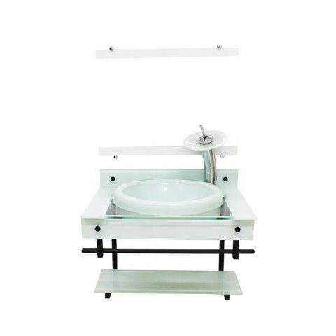 GABINETE COM CUBA PARA BANHEIRO DE VIDRO APXX 60CM COM CUBA CHAPEU - BRANCO